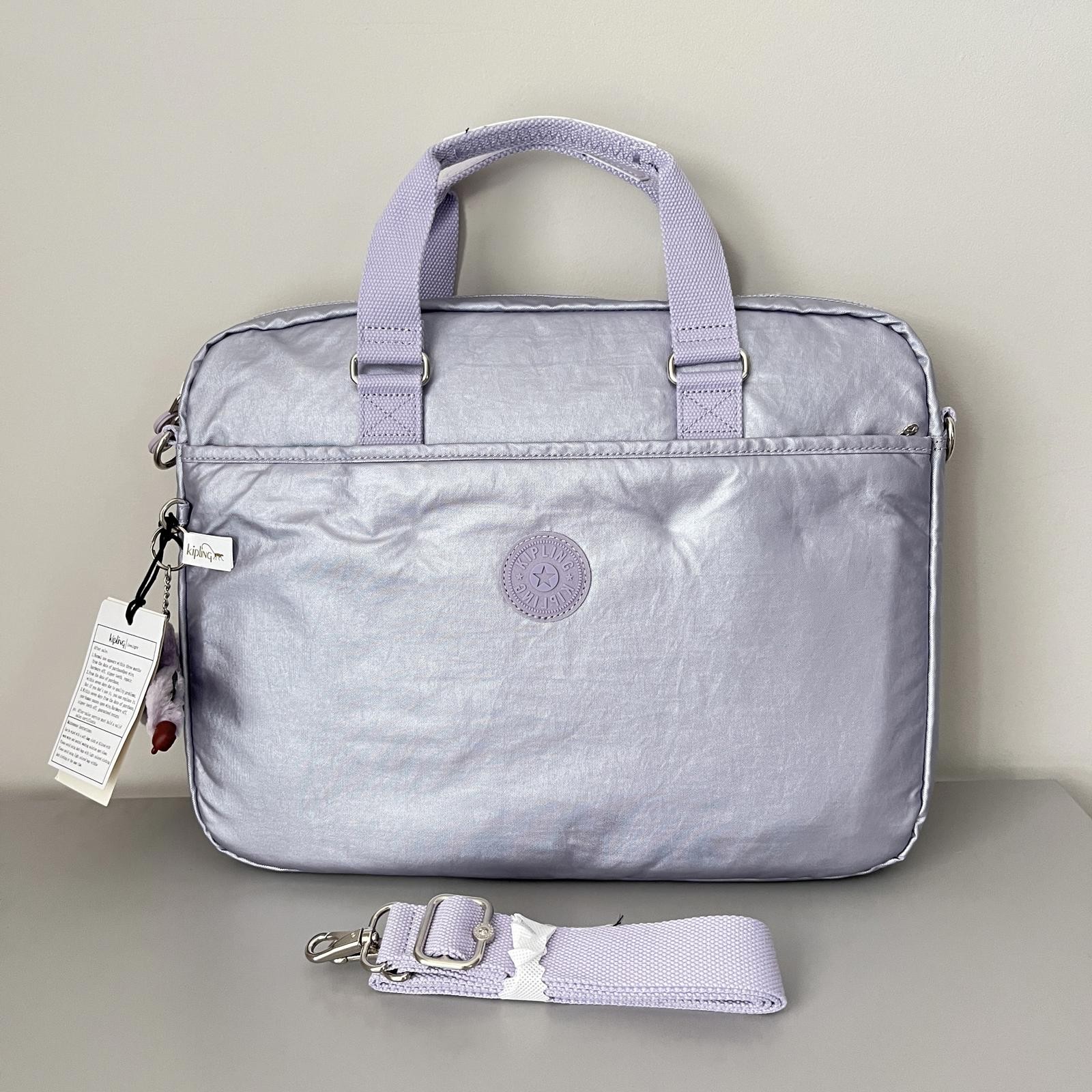 Kipling Elsil Laptop Bag Metallic Purple NWT