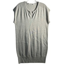 Athleta Grey Sleeveless V Neck Knit Sweater Dress Size S