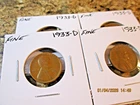 1933-D LINCOLN WHEAT CENT FINE   X