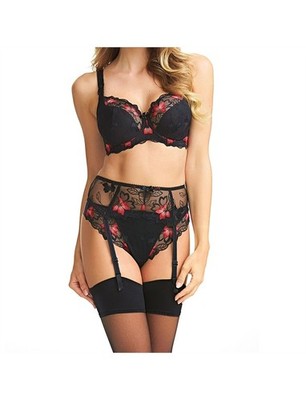 Suspender belt new black and red by Fantasie size small now REDUCED