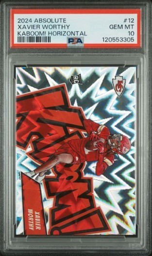 2024 Panini Absolute Xavier Worthy Kaboom! Horizontal #12 PSA 10