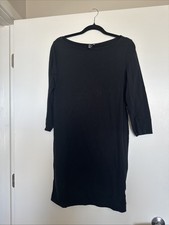 H&M Black 3/4 Sleeve Dress with Boat Neckline