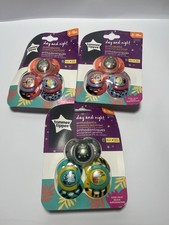 3-Tommee Tippee Pacifier Orthodontic 3 Pack Day Night Glow in the Dark New Binky