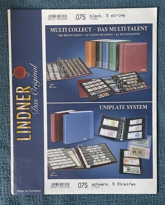 Lindner Stock Sheets, 5-sleeve dbl-sided black  Unopened package/5. (R16-05/1)
