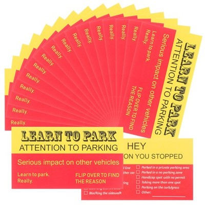 100 Pcs Falschparker Karten Verrücktes Autoparken Parkkarte Warnaufkleber