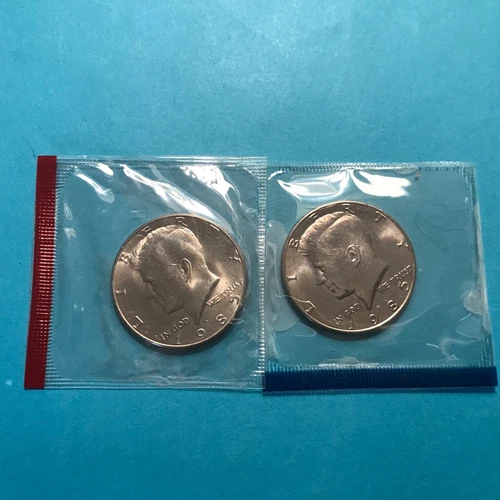 1985 P&D Kennedy Half Dollars   2 Coins   Mint Cello   FREE SHIP