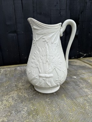 Antiker Bennington Parian Ware Formkrug Weizen Design