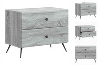 Nachttisch Nachtschrank Nachtkommode Graues Sonoma 62X34,5X47,5 Cm Holzwerkstoff