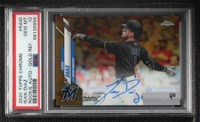 2020 Topps Chrome Rookie Gold Refractor 34/50 Isan Diaz PSA 10 GEM MT Auto 0b06