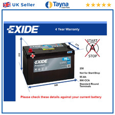 Battery fits TOYOTA LAND CRUISER PRADO PROACE 4RUNNER DYNA Exide 250 New