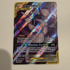 Mewtwo & Mew GX 222/236 - Unified Minds Tag Team Ultra Rare Full Art Pokemon- NM