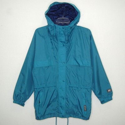 Helly Hansen Womens Packable Hooded Jacket Size M Teal Blue