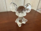 Fenton Vintage Glass Mouse Figurine Clear Crystal 1970s Collectible w/Sticker!