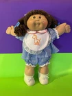 Vintage Cabbage Patch Kids Doll HM3  Blue Dress Giraffe bib 1983 braids pigtails