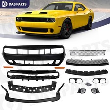 For 2015-2023 Dodge Challenger Hellcat Style Front Bumper Grilles Covers Valance
