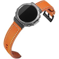Genuine Leather Band with Amazfit //2/3/3 44/48mm /Ultra 1/2, Rugged Strap C...
