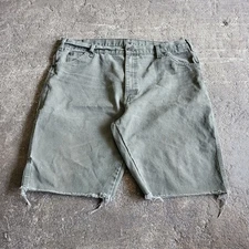 Dickies Cut Off Shorts Mens 38 Green Bermuda Canvas Jorts Outdoor 12" Tag 40