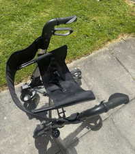 Days 4-Wheel Foldable Rollator Walker with Seat, Outdoor, Black/Grey