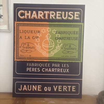 CHARTREUSE ADVERTISING POSTER SIZE XXL ON HARD PEN CARDBOARD