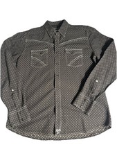 Wrangler Rock 47 Men  s Large Western Snap Shirt Black Geometric