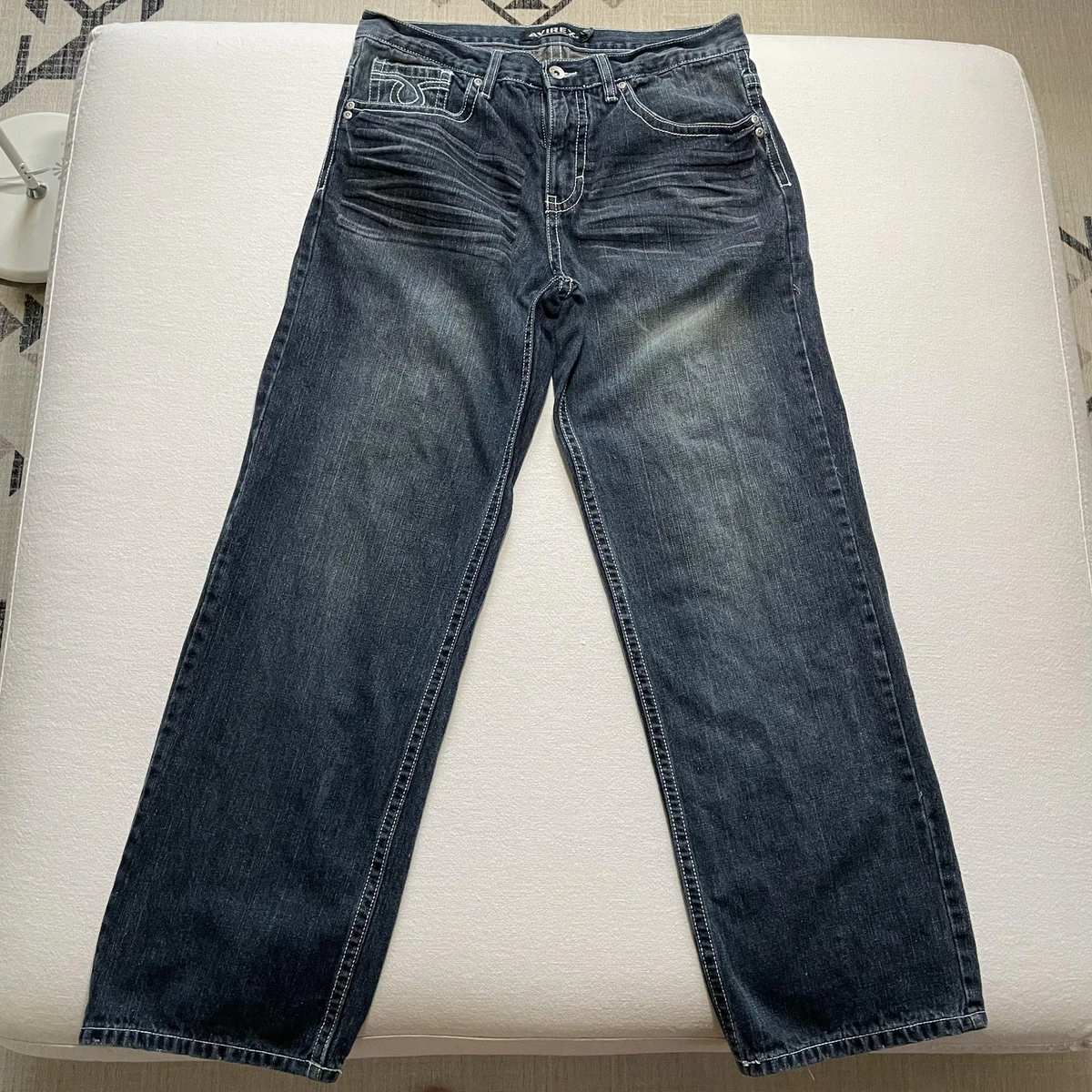 Jeans AVIREX Denim UOMO Cotone Elasticizzato Pantalone SLIM FIT Tasche - Foto 5