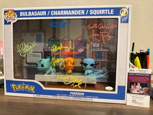 Funko Pop! Moments Deluxe Pokémon - Bulbasaur/Charmander/Squirtle VA AUTOGRAPH!!