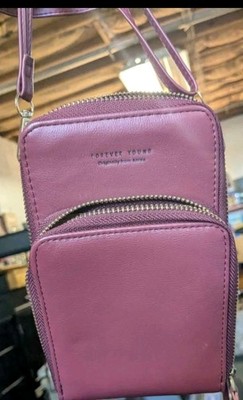 Forever Young Pink Solid Wristlet Wallet Zip Folding Credit Card Slots