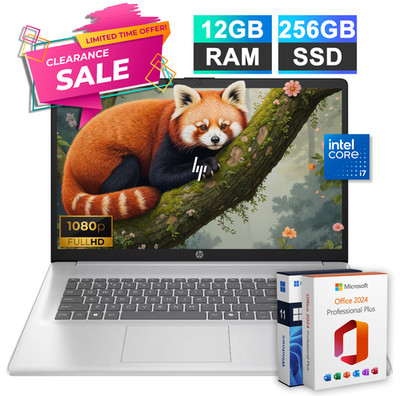 HP 17.3'' Laptop Computer 10-core Intel i7-1355U 12GB RAM & 256GB SSD Office 2024