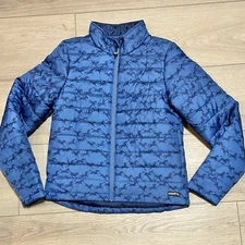 Kerrits Blue Performance Equestrian Apparel Horse Print Winter Coat Size Girl XL