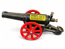 Vintage Big Bang 6F Cast Iron Toy Cannon Conestoga Co Red Wheels Untested