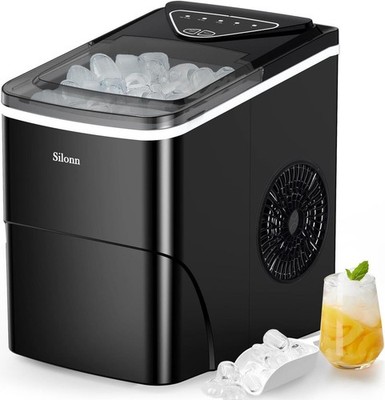 Silonn Eiswürfelmaschine 12 kg pro Tag 2 Größen Selbstreinigung kompakt
