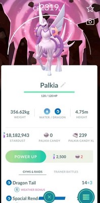 Pokemon Go Origin Palkia With Spacial Rend Go Tour 2026 Background 