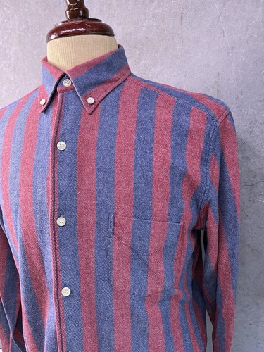 Our Legacy Red Blue Stripe Cotton Button Shirt Men’s M 48 - Picture 3 of 9