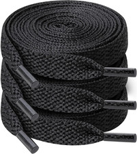 3 Pair Flat Shoe laces, 5/16" Wide Shoelaces