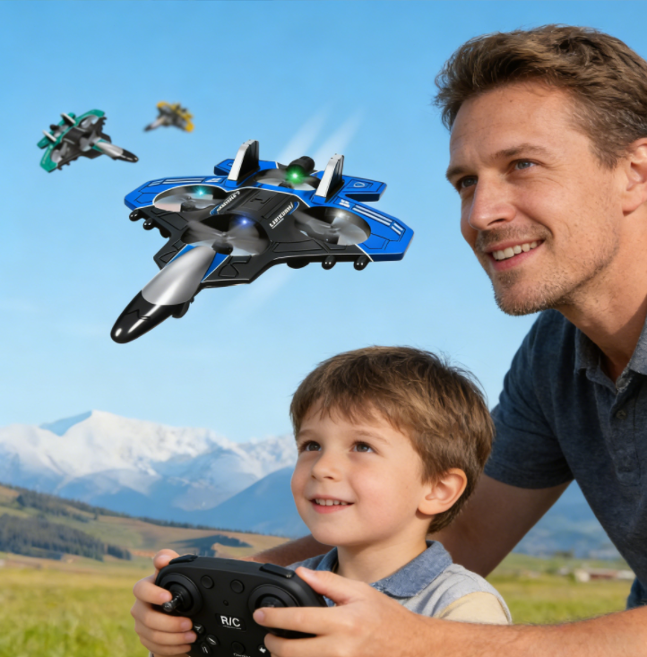 Remote Control Jet Fighter, 2.4GHz RC Aircraft with Stunt Flight, Drone ...