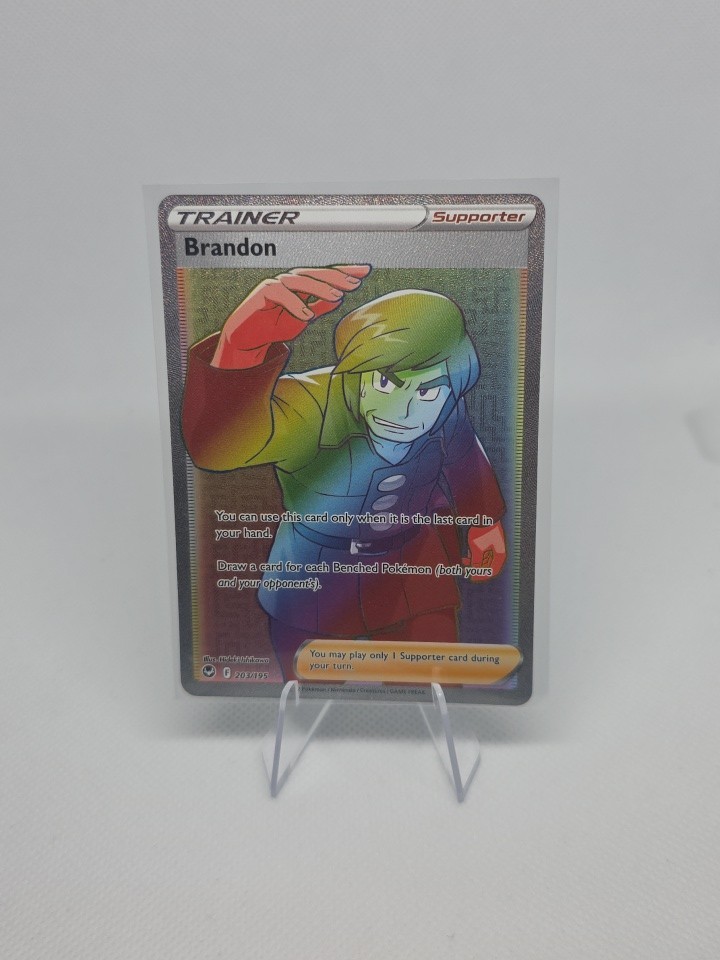 Brandon 203/195 Silver Tempest Pokémon Holo Secret Rare NM Rainbow Pack Fresh