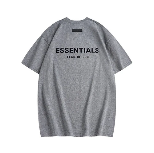 ESSENTIALS Double - Line Flock Letter Unisex Cotton Summer Set T-shirt/UK - Picture 5 of 32