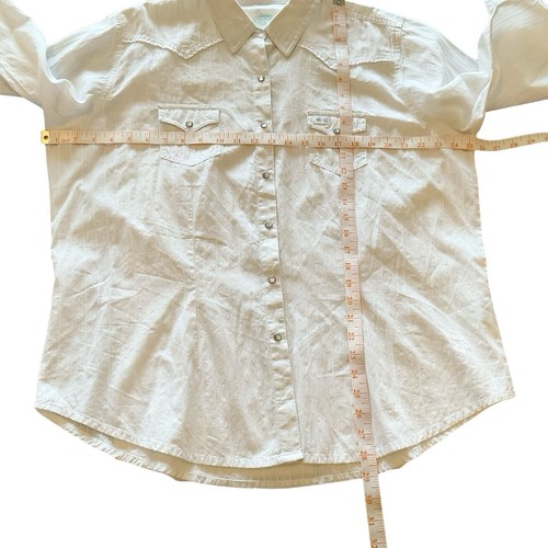 Twenty X Men’s XXL Western Pearl Snap Shirt White Cotton Y2K Cowboy Rodeo Rustic - Picture 9 of 9