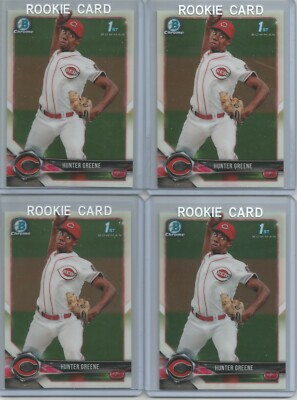 Hunter Greene RC 2018 1st Bowman CHROME ROOKIE CARD LOT Of 9 Hunter Greene RC 2018 1st Bowman CHROME ROOKIE CARD LOT Of 9