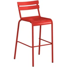 10 PACK Red Powder Coated Aluminum Restaurant Barstool Chair For Outdoor