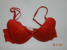 Victoria's Secret RED lace 32B Push-up bra strappy VTG