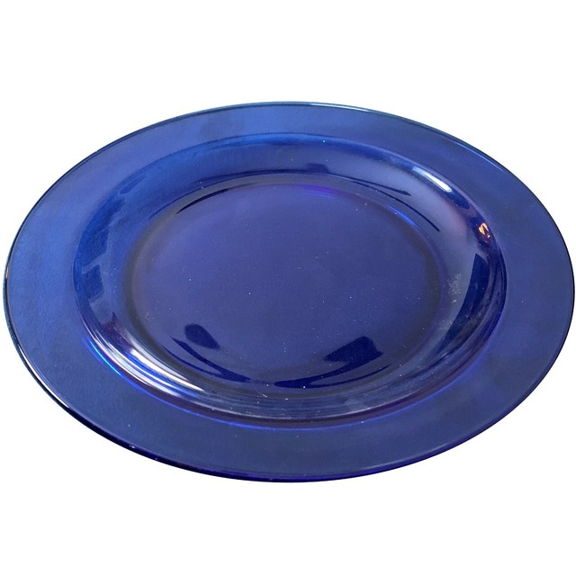 Arcoroc France Royal Cobalt Blue Saphir Sapphire Glass 2 Salad Plates For Sale Online Ebay
