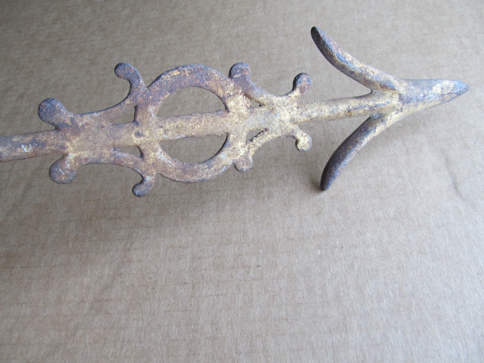 Antique Weathervane Arrow w/ Ruby Red Glass Insert Vintage Primitive