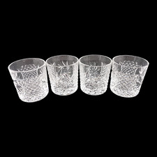 Whisky Tumbler 4 Gläser Bariumsilikatglas Lausitzer Glas DDR Vintage Geschliffen