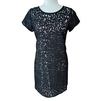 Loft Black Lace Lined Sheath Dress - 8 | eBay