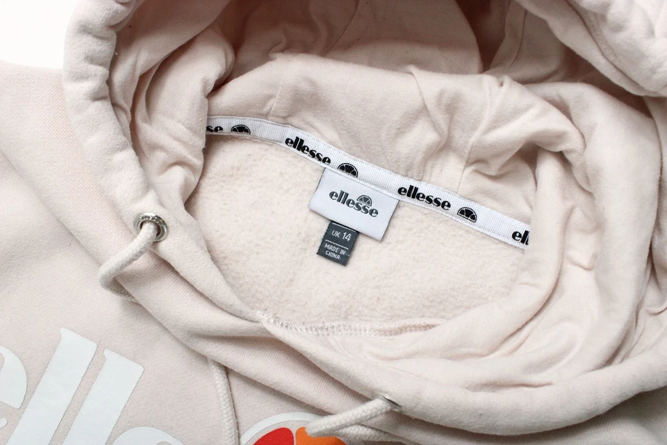 Ellesse Kapuze Damen UK 14 Beschichtet Logo Kängurutasche Langärmelig - Bild 4 von 4