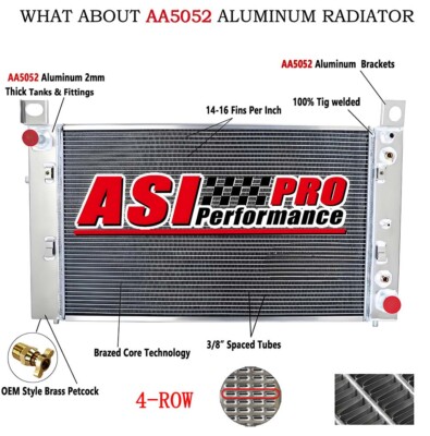 4 Row Radiator for 1999-2006 Chevy GMC Sierra Silverado Tahoe Suburban NEW