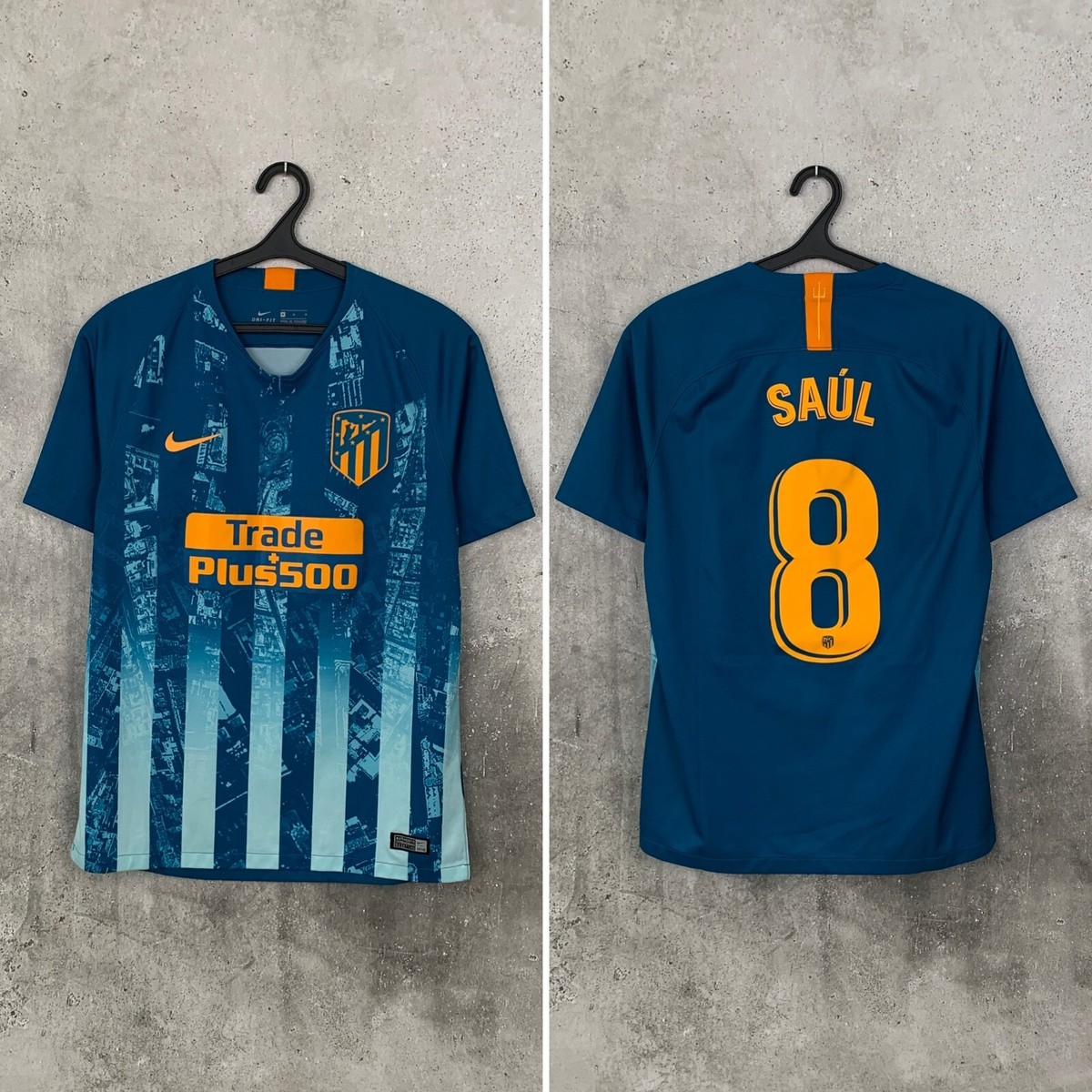 ATLETICO MADRID 2018 2019 THIRD FOOTBALL SHIRT #8 SAUL NIKE JERSEY