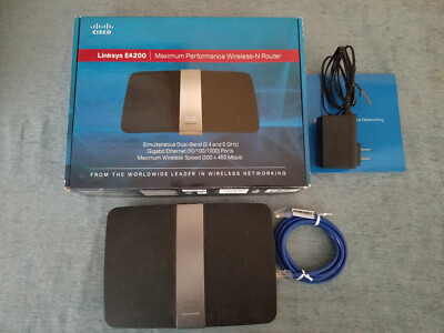 Cisco Linksys E4200 750 Mbps 4-Port Gigabit Max Performance Wireless N Router