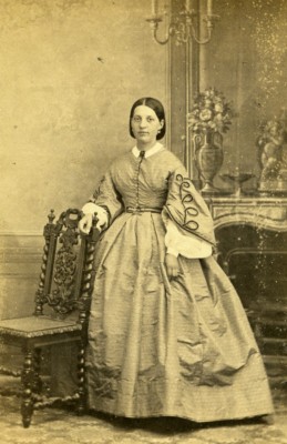 Frankreich Paris Frau Mode des Zweiten Kaiserreichs altes CDV Foto 1865
